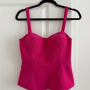 Fuchsia Bustier Tank Top with Structured Cups